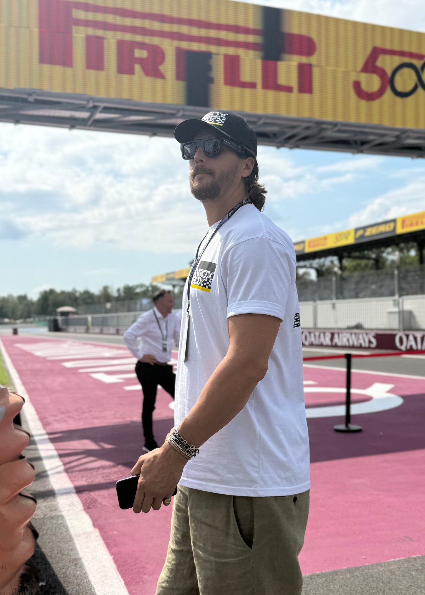Box Box Yellow Stripe Trucker Hat