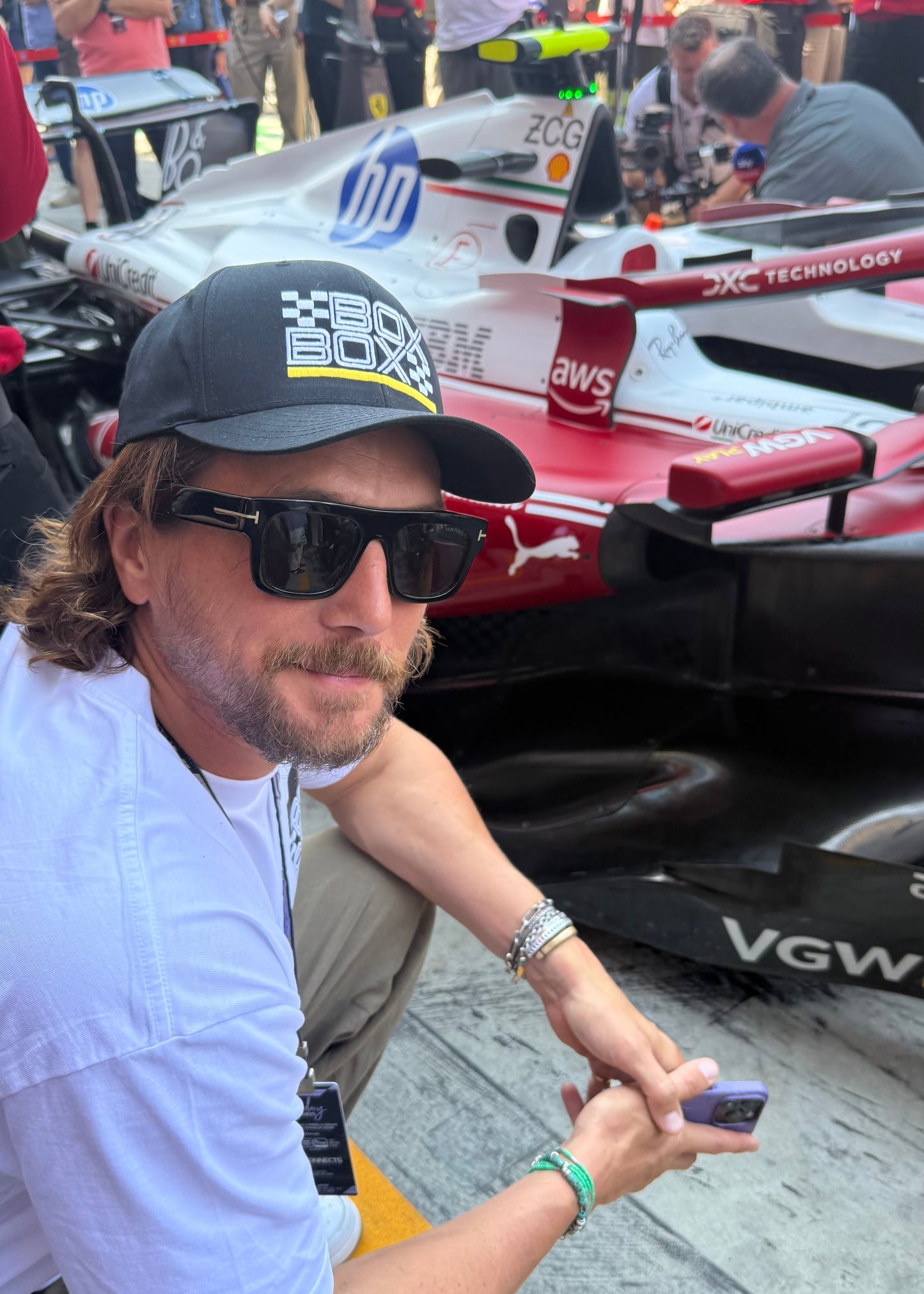 Box Box Yellow Stripe Trucker Hat